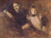 Alphonse Daudet and His Daughter (mk06) Eugene Carriere
